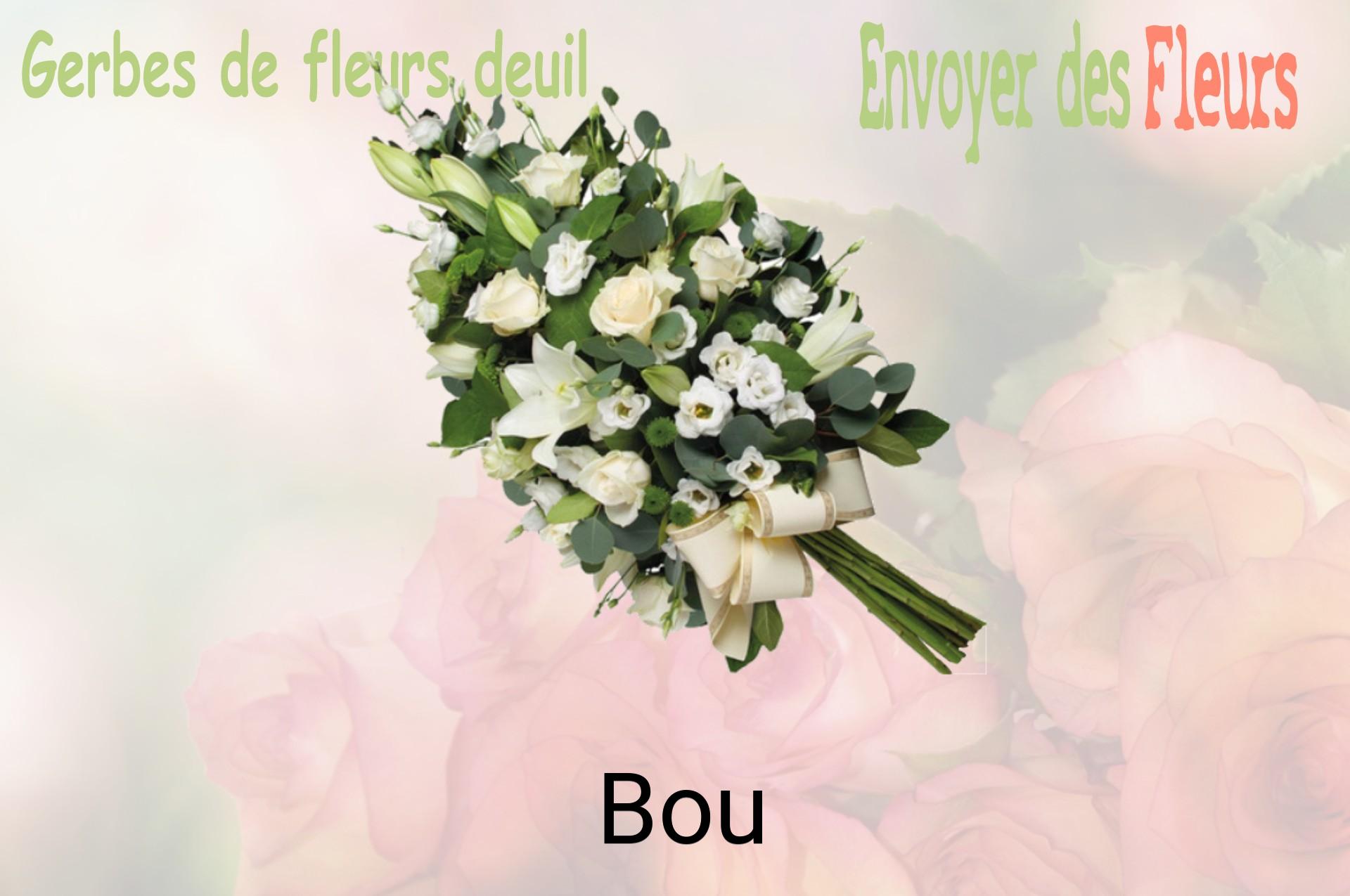 Gerbe de fleurs de deuil livrée à Bou